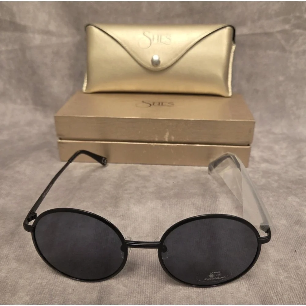 SHES Retro Round Sunglasses Polarized New